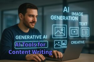 Best free AI tools for content writing dashboard showing SEO keyword research, AI content generation, and blog optimization workflow
