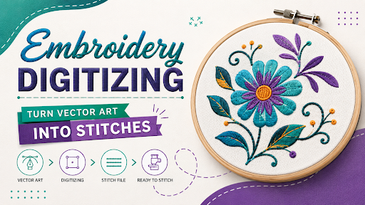 You are currently viewing Embroidery Digitizing Services : Turn Vector Art Into Stitches